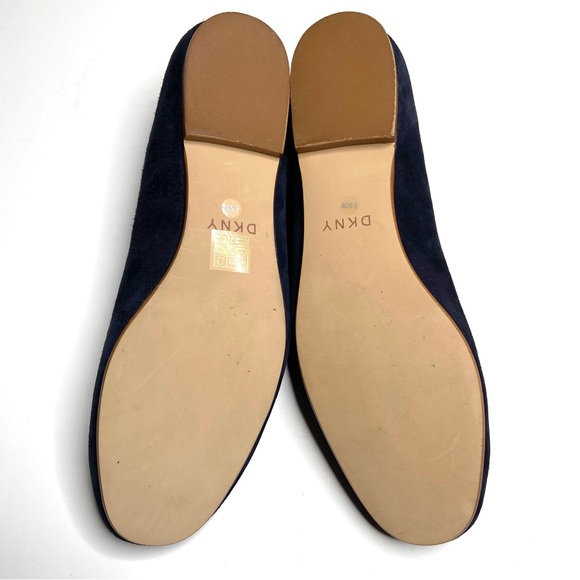DKNY Navy Suede Scalloped Edge Ballet Flat Size 8.5 - Picture 8 of 12